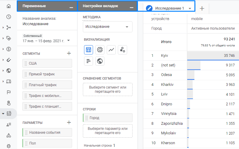 Добавление отчета GA 4