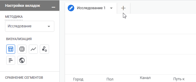 Добавление вкладки в отчет