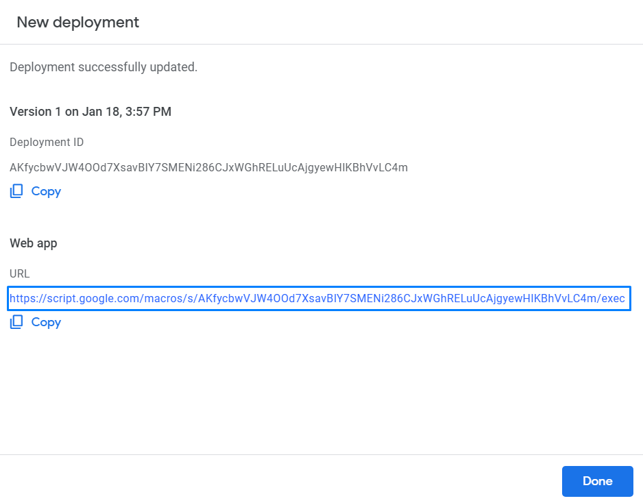 Сгенерированный URL