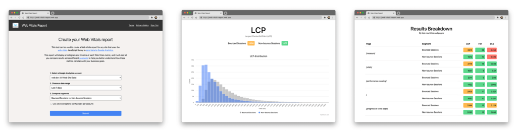 Web Vitals Report